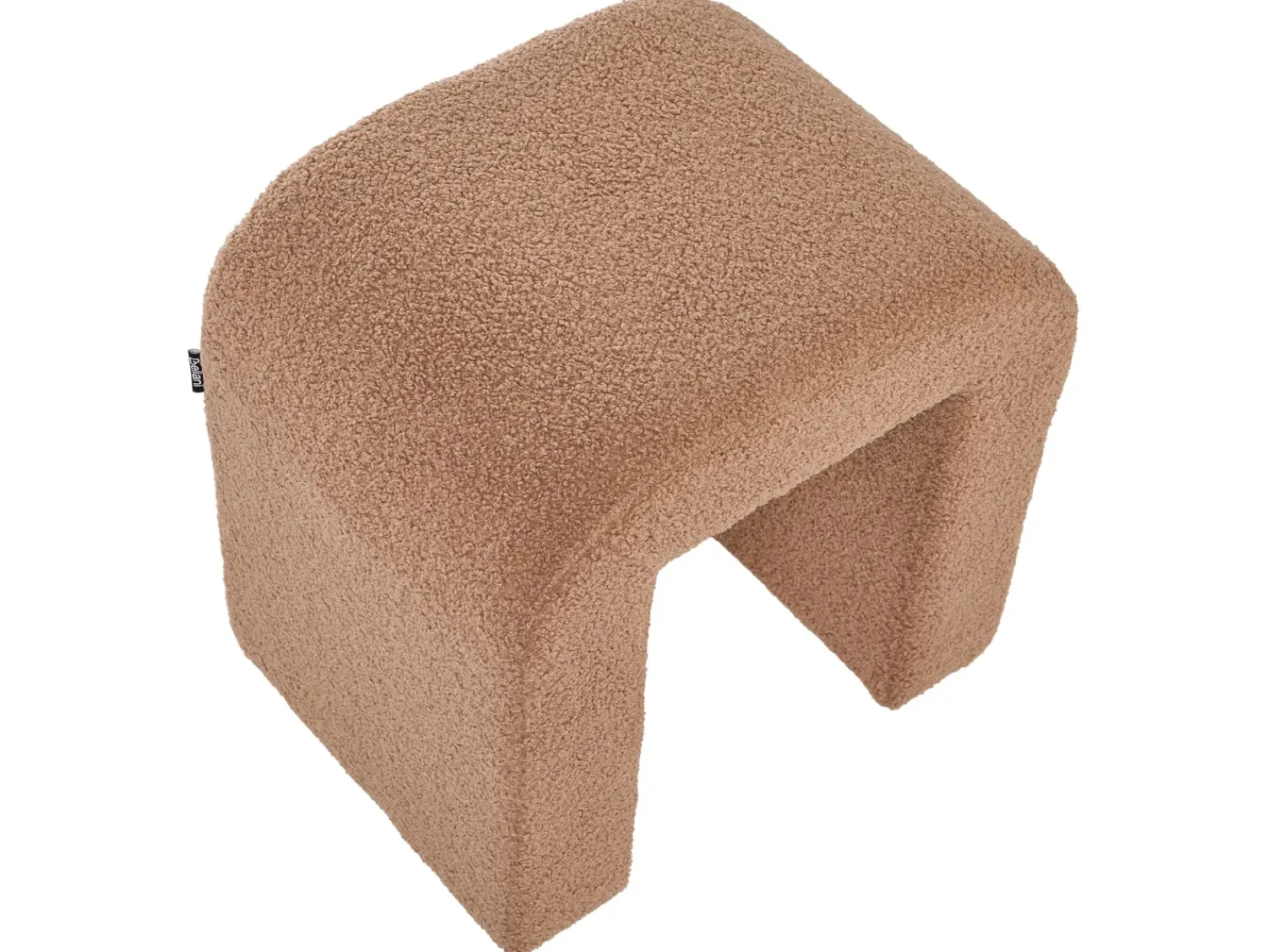 Beliani Pouf ESTES Bouclé chiaro Marrone