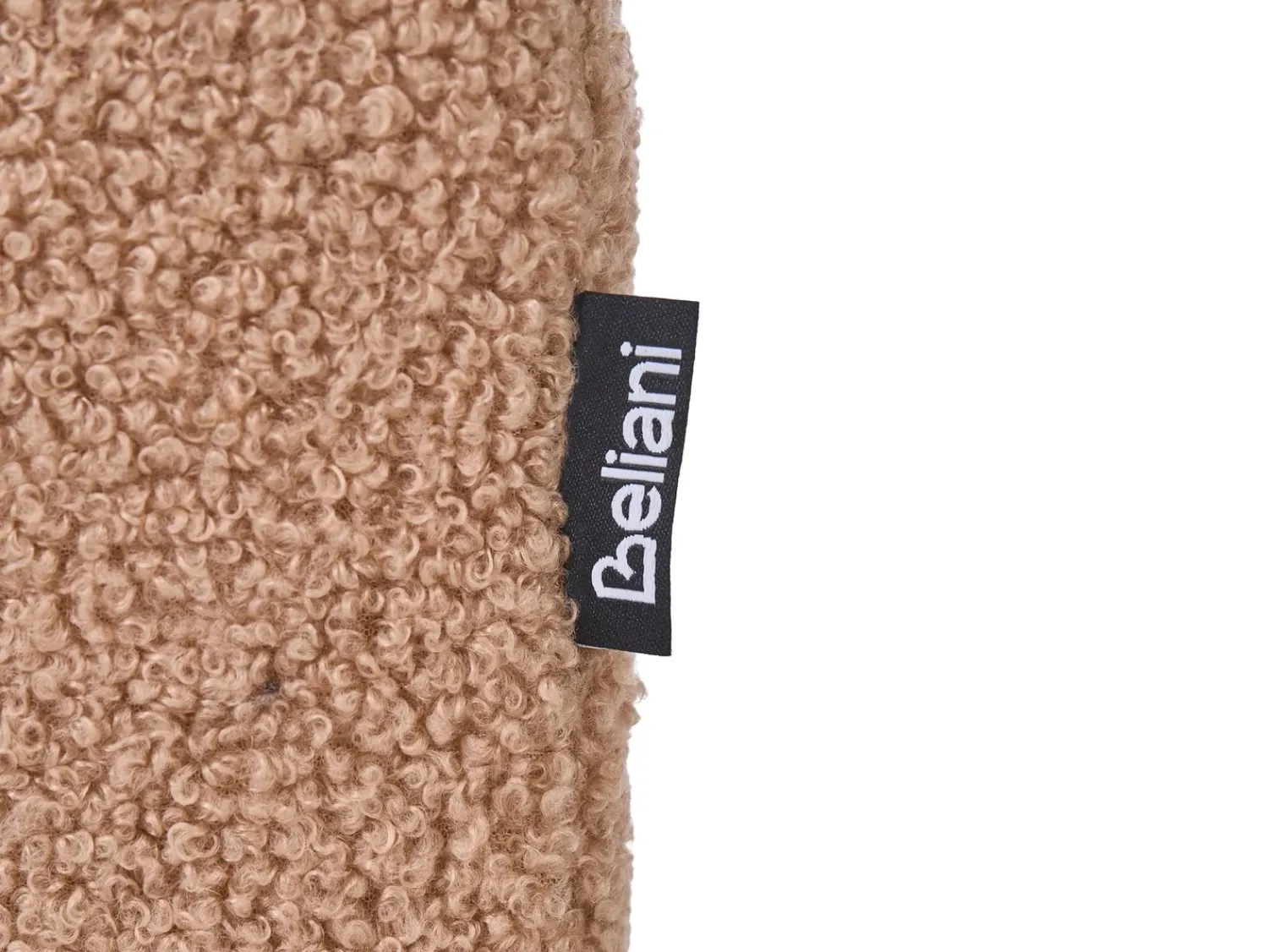 Beliani Pouf ESTES Bouclé chiaro Marrone