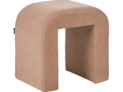 Beliani Pouf ESTES Bouclé chiaro Marrone