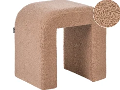 Beliani Pouf ESTES Bouclé chiaro Marrone