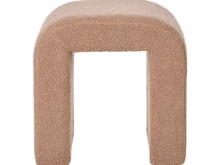 Beliani Pouf ESTES Bouclé chiaro Marrone
