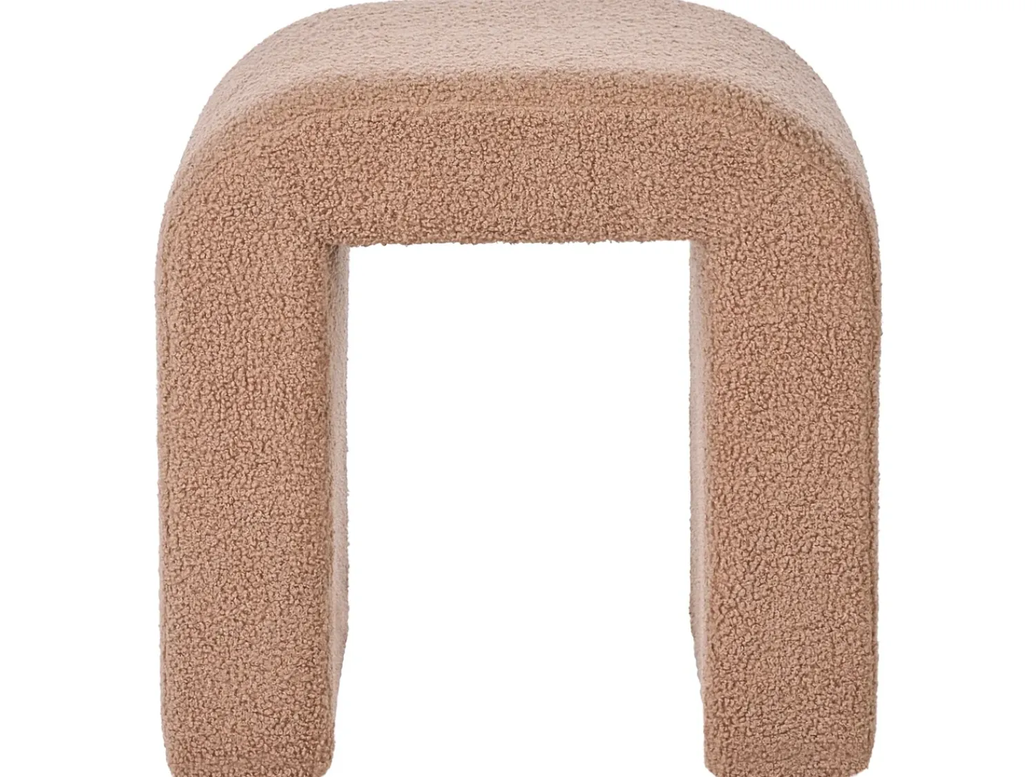 Beliani Pouf ESTES Bouclé chiaro Marrone