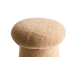 New Beliani Pouf EUFAULA Bouclé Beige