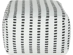 Hot Beliani Pouf GAJAN Tessuto Bianco Bianco Nero