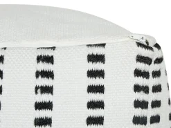 Hot Beliani Pouf GAJAN Tessuto Bianco Bianco Nero