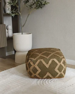 Online Beliani Pouf GOPI Iuta Verde Beige Verde