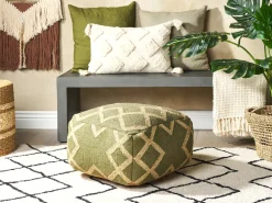 Online Beliani Pouf GOPI Iuta Verde Beige Verde