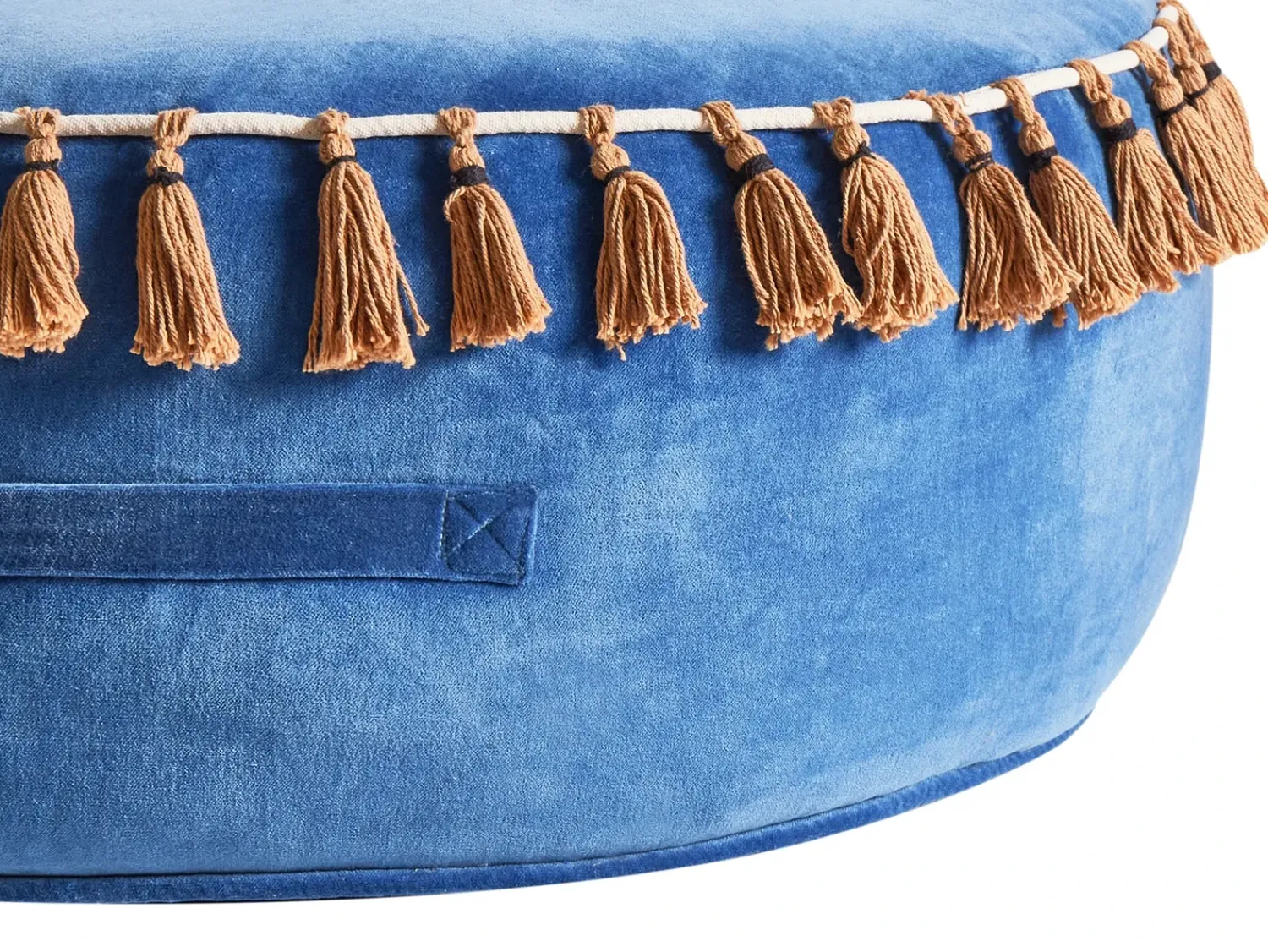 Hot Beliani Pouf GOTHA Velluto Blu Marrone Blu