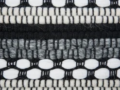 Discount Beliani Pouf GUNTUR Lana Nero/Bianco Bianco Nero