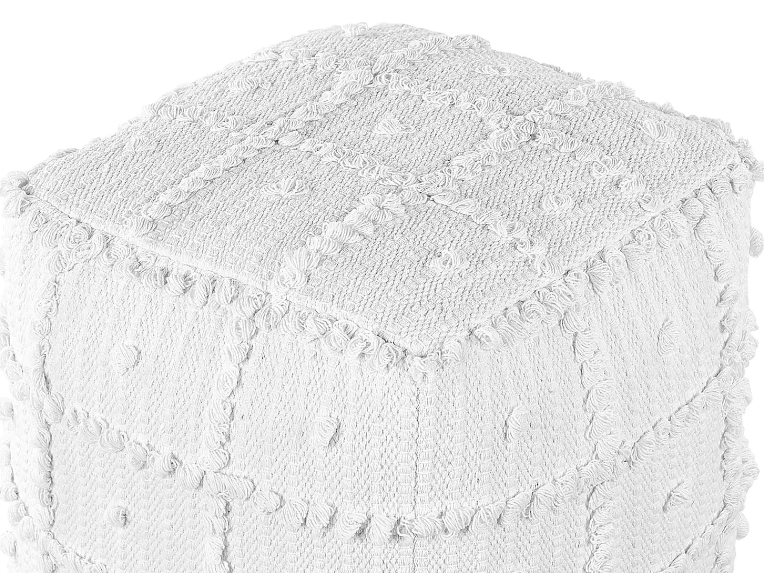 Discount Beliani Pouf HARNAI Cotone Bianco