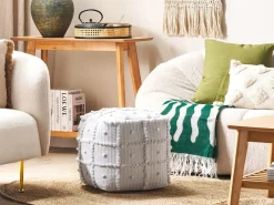 Discount Beliani Pouf HARNAI Cotone Bianco