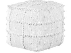 Discount Beliani Pouf HARNAI Cotone Bianco