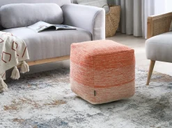 Beliani Pouf HIRRI Cotone Arancione