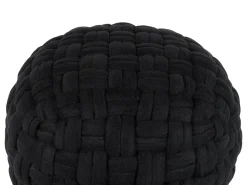 New Beliani Pouf HOPA Velluto Nero
