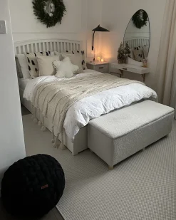 New Beliani Pouf HOPA Velluto Nero