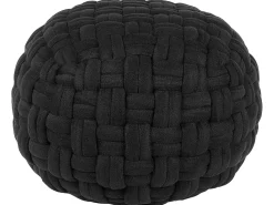 New Beliani Pouf HOPA Velluto Nero