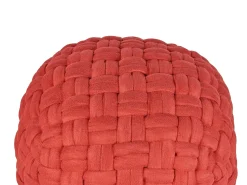 New Beliani Pouf HOPA Velluto Rosso