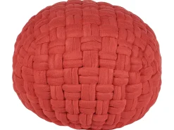 New Beliani Pouf HOPA Velluto Rosso