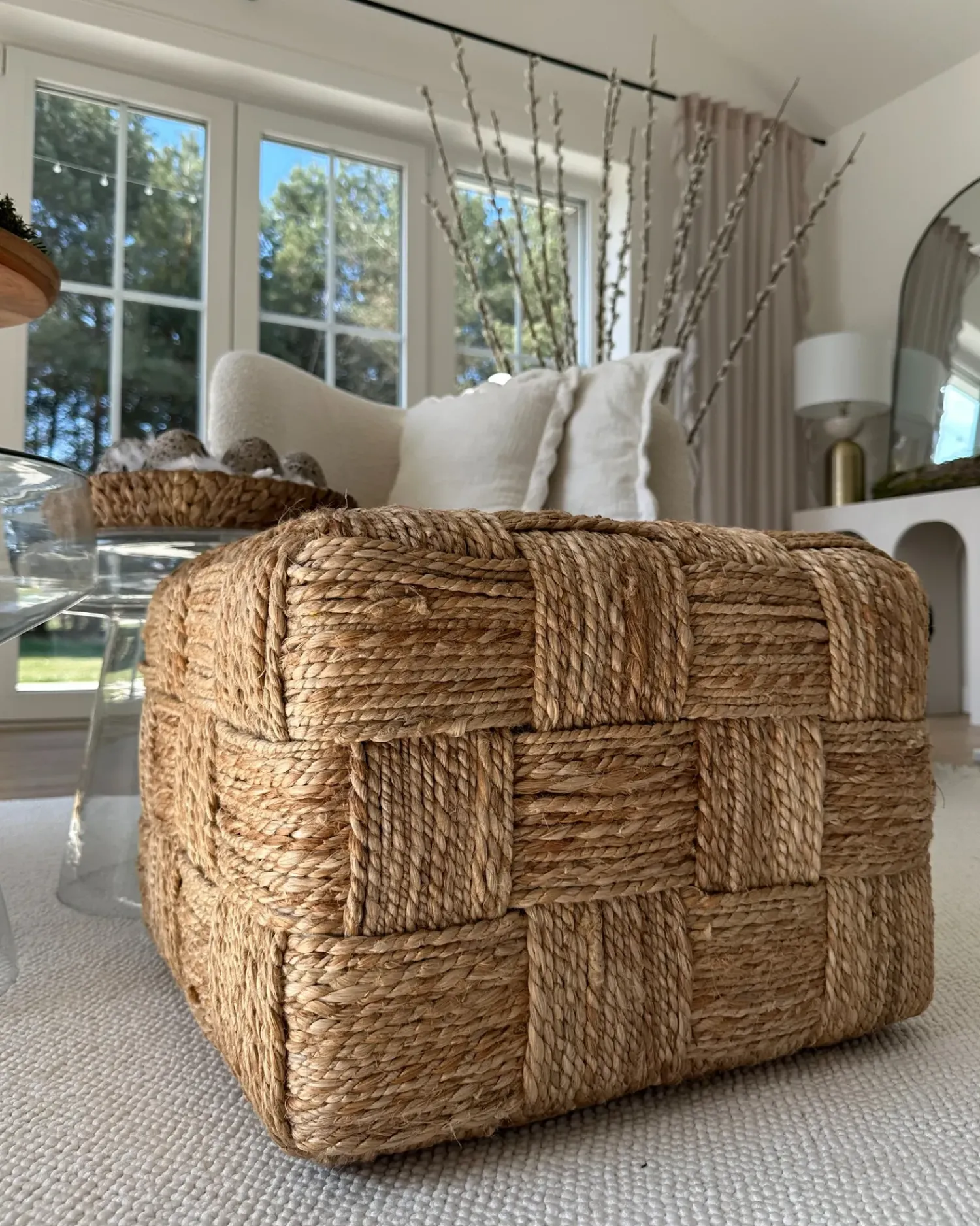 Outlet Beliani Pouf HOSRI Iuta Beige