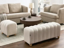 Beliani IDYLLWILD Bouclé Bianco sporco Bianco Marrone