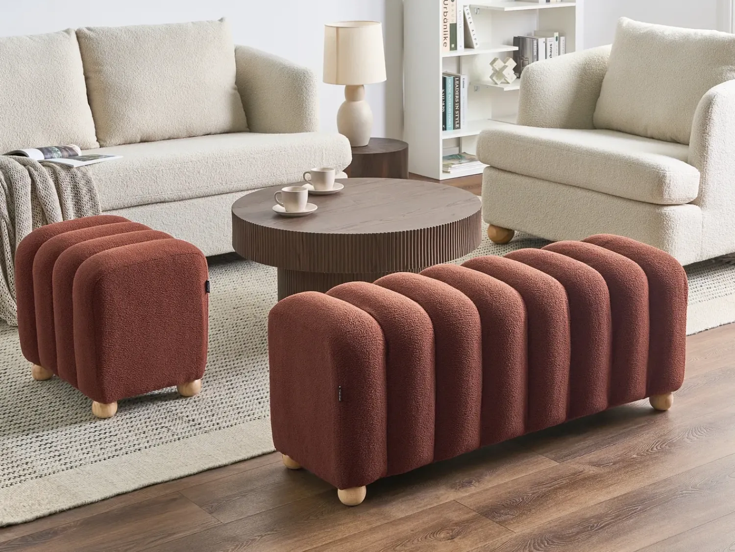 Clearance Beliani IDYLLWILD Bouclé dorato Marrone