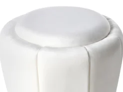 Best Beliani Pouf IRVING Velluto Bianco Bianco Oro