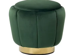 Outlet Beliani Pouf IRVING Velluto Verde scuro Oro Verde