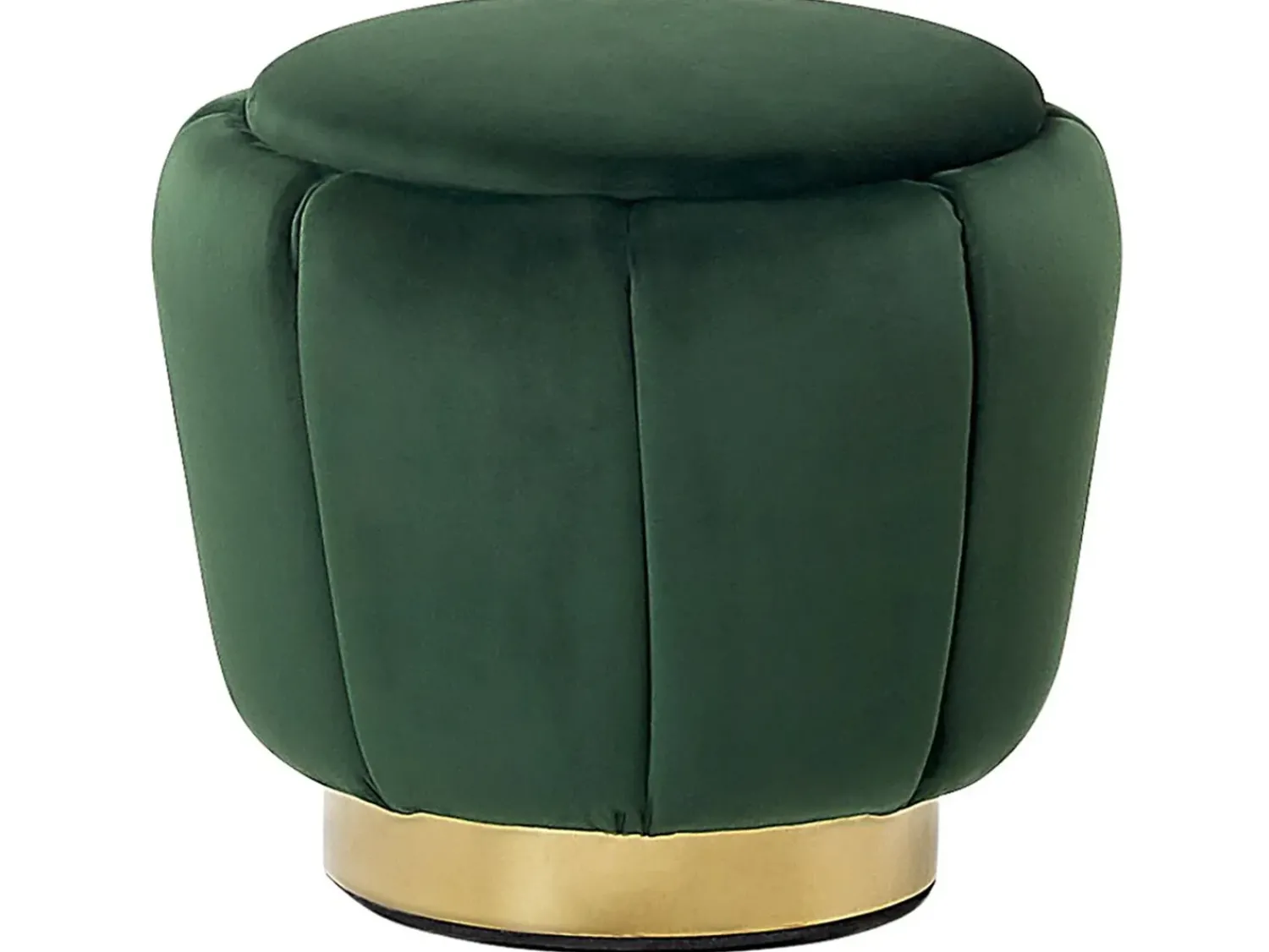 Outlet Beliani Pouf IRVING Velluto Verde scuro Oro Verde