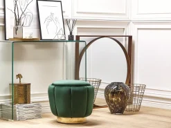 Outlet Beliani Pouf IRVING Velluto Verde scuro Oro Verde