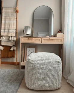 Hot Beliani Pouf JOARA Cotone Beige
