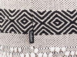 Clearance Beliani Pouf KANAM Cotone Beige chiaro Beige Nero