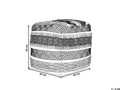 Clearance Beliani Pouf KANAM Cotone Beige chiaro Beige Nero