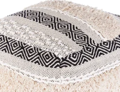 Clearance Beliani Pouf KANAM Cotone Beige chiaro Beige Nero