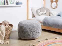 Beliani Pouf KANDHKOT Cotone Grigio