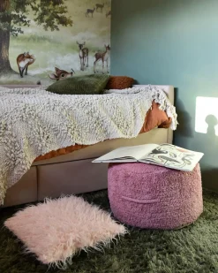 Outlet Beliani Pouf KANDHKOT Cotone Rosa