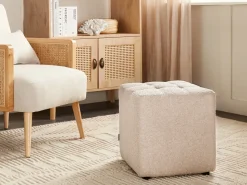 Sale Beliani Pouf KANSAS Bouclé Beige