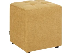 Outlet Beliani Pouf KANSAS Tessuto Giallo