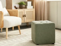 Outlet Beliani Pouf KANSAS Tessuto Verde
