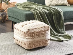 Discount Beliani Pouf KARAW Cotone Beige