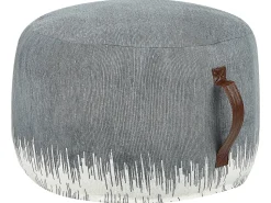 Online Beliani Pouf KAWAI Cotone Grigio Bianco Grigio