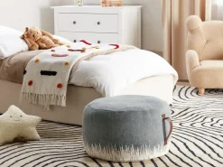 Online Beliani Pouf KAWAI Cotone Grigio Bianco Grigio