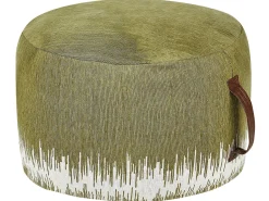 Beliani Pouf KAWAI Cotone Verde oliva Bianco Verde