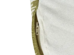 Beliani Pouf KAWAI Cotone Verde oliva Bianco Verde