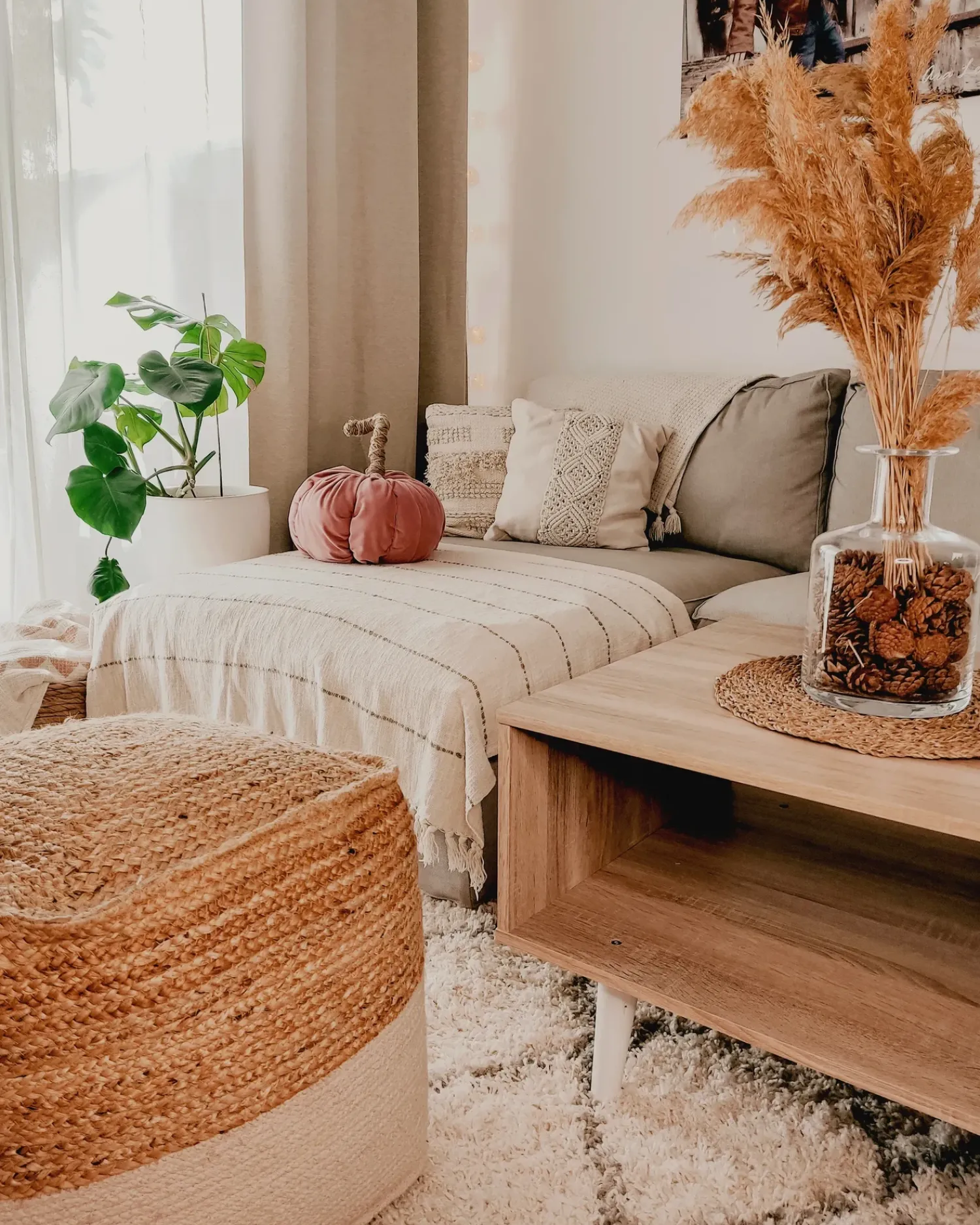 Sale Beliani Pouf KIRAMA Iuta Beige Beige Naturale