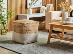 Sale Beliani Pouf KIRAMA Iuta Beige Beige Naturale