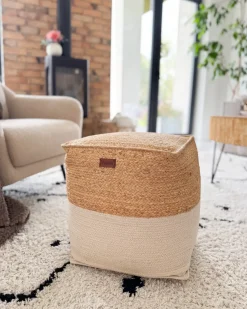 Sale Beliani Pouf KIRAMA Iuta Beige Beige Naturale