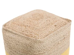 Outlet Beliani Pouf KIRAMA Iuta Giallo Beige Giallo