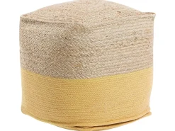 Outlet Beliani Pouf KIRAMA Iuta Giallo Beige Giallo