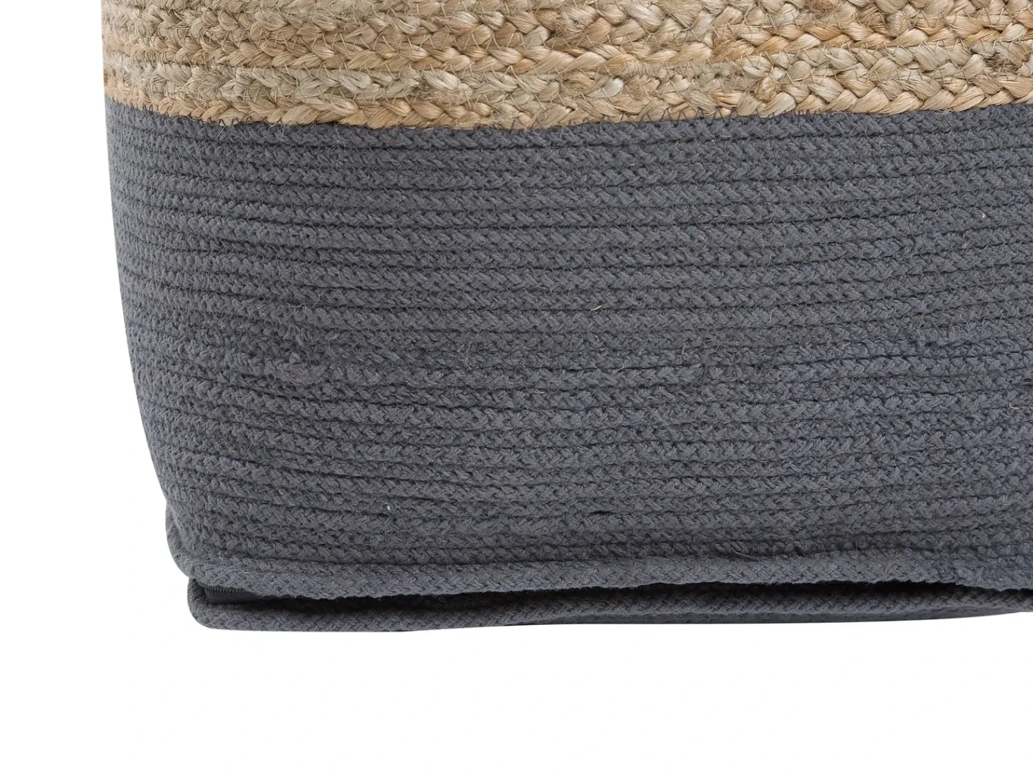 Discount Beliani Pouf KIRAMA Iuta Grigio scuro Beige Grigio