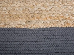 Discount Beliani Pouf KIRAMA Iuta Grigio scuro Beige Grigio